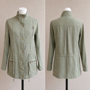 Artisan Ny Womens Linen Utility Jacket Olive Military Grandma Lagenlook Boho M